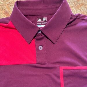 Adidas Golf Men's Burgundy and Red Shirt sz s